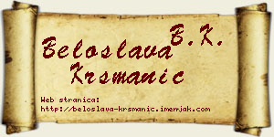 Beloslava Krsmanić vizit kartica